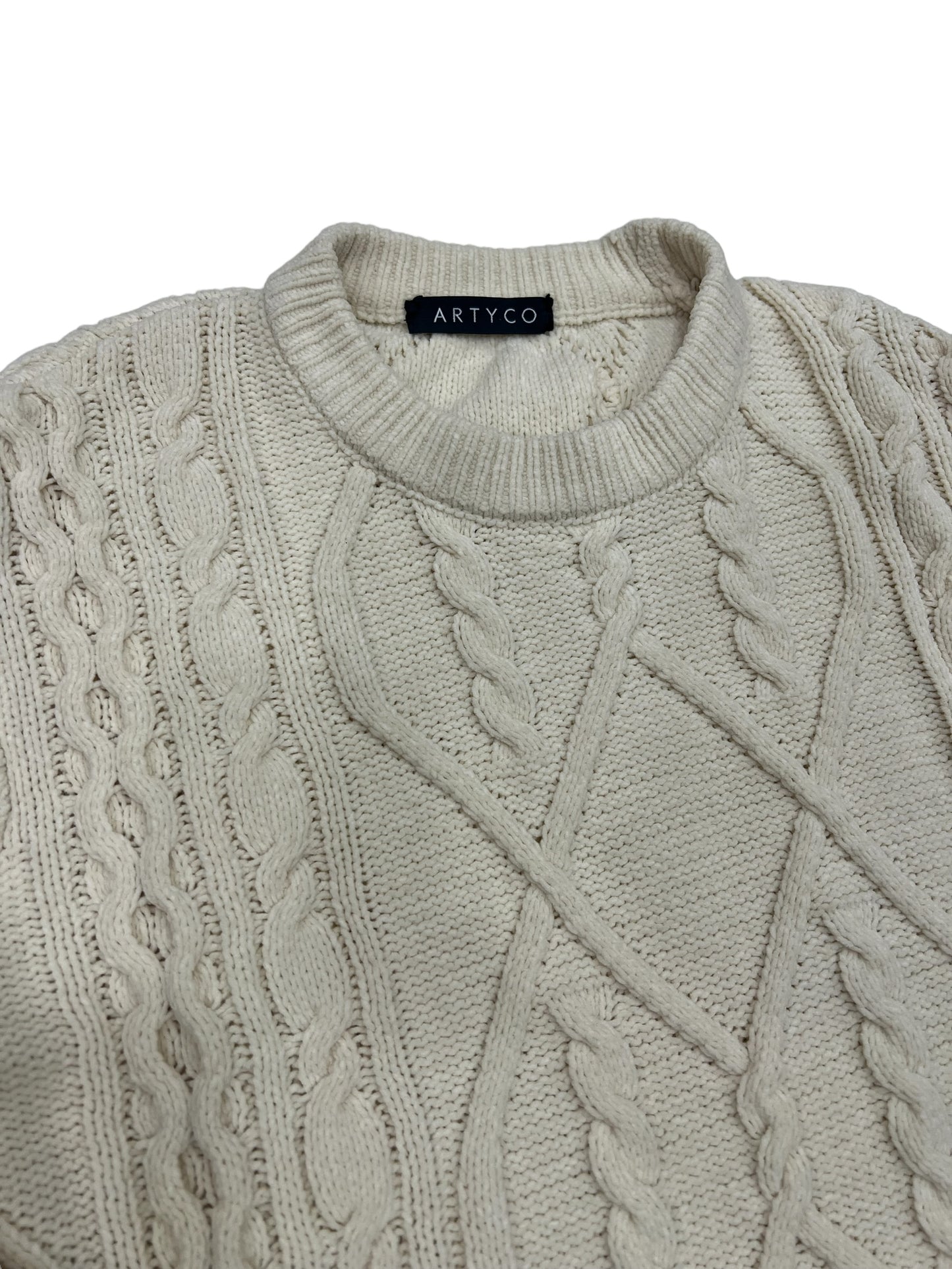 Maglione treccia panna extramorbido