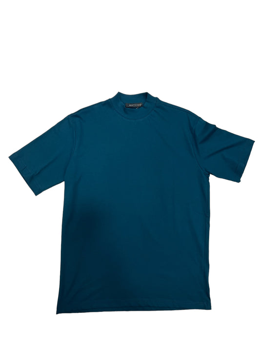 T-shirt mezzo collo essential petrolio