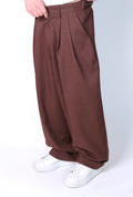 PANTALONE BAGGY IN LINO CAFFÈ