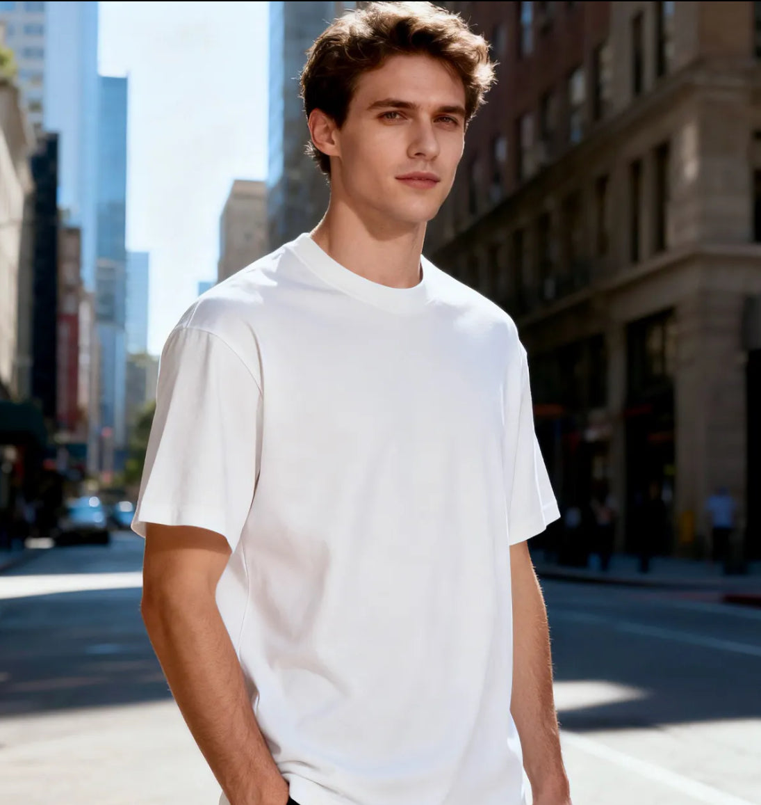 T-SHIRT BASIC PREMIUM SEMI OVER WHITE