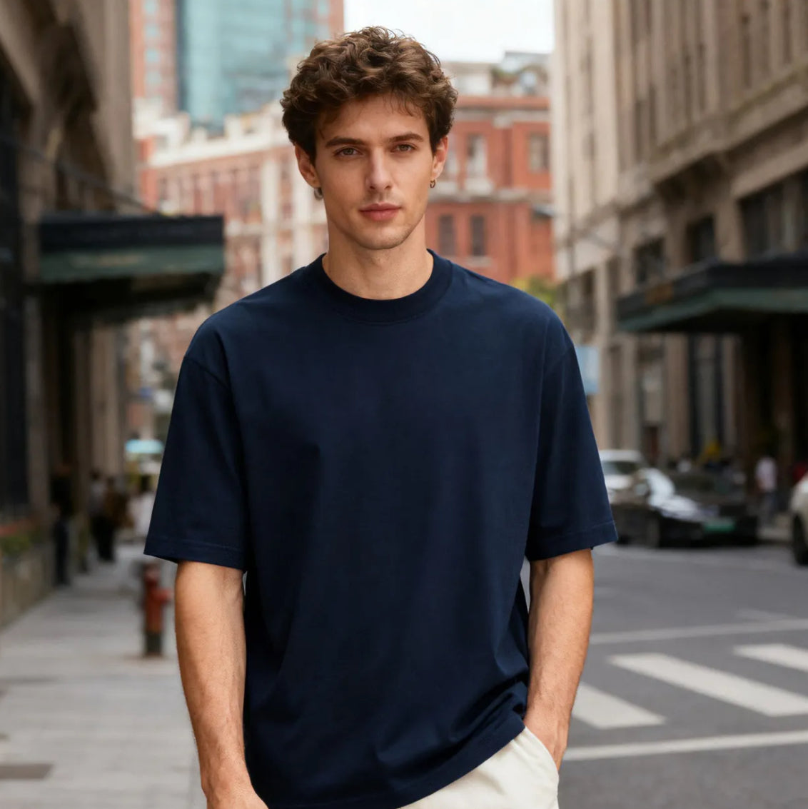 T-SHIRT BASIC PREMIUM SEMI OVER BLUE