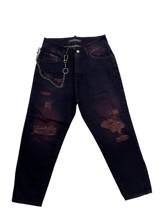 Denim Artyco lavaggio stone strappi