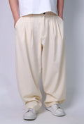PANTALONE BAGGY IN LINO SABBIA