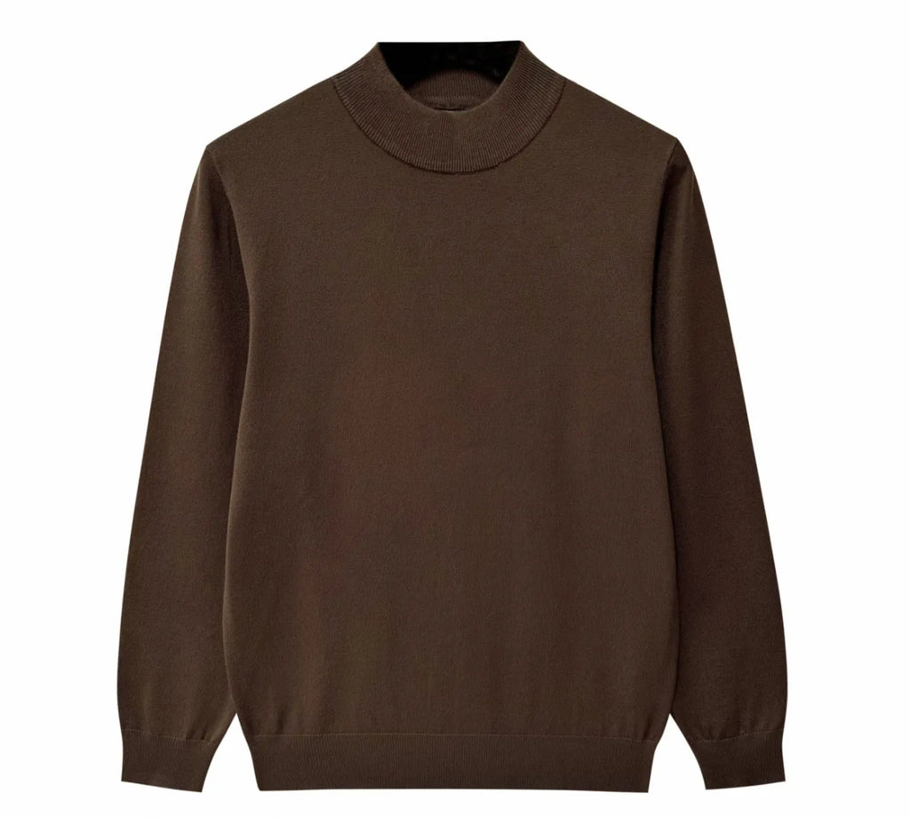 MAGLIONCINO COLLO VULCANO MARRONE