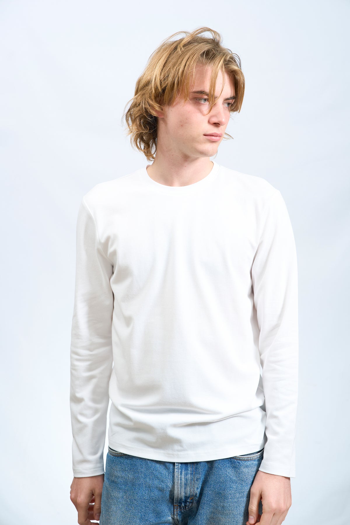 T-SHIRT MANICA LUNGA PIQUET PREMIUM BIANCA