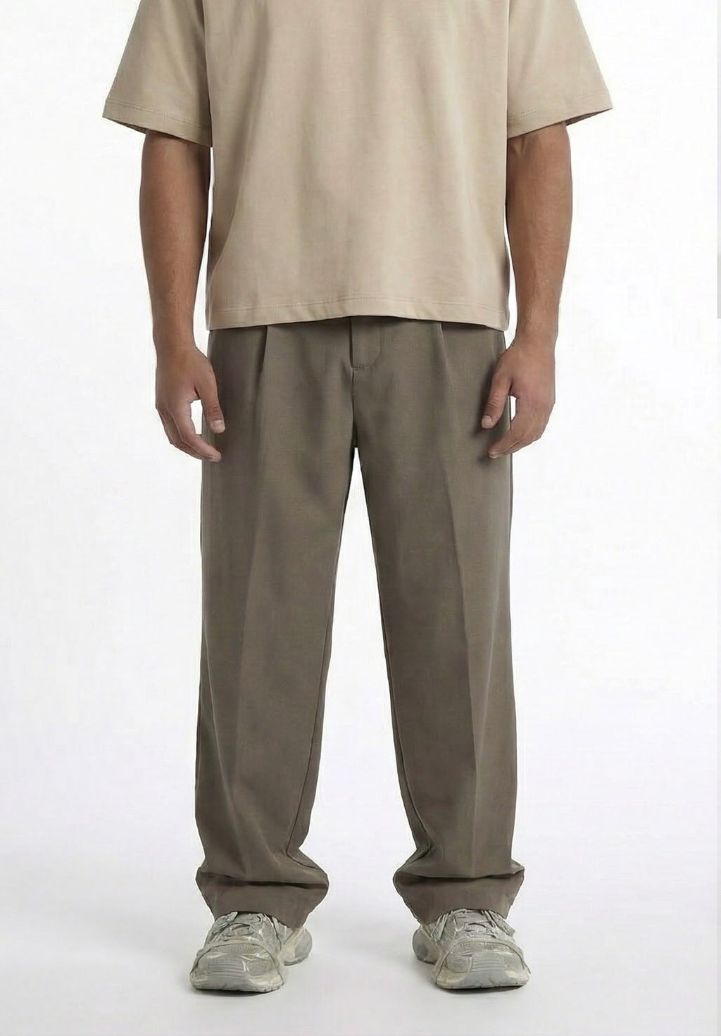 PANTALONE TESSUTO LEGGERO BAGGY FANGO