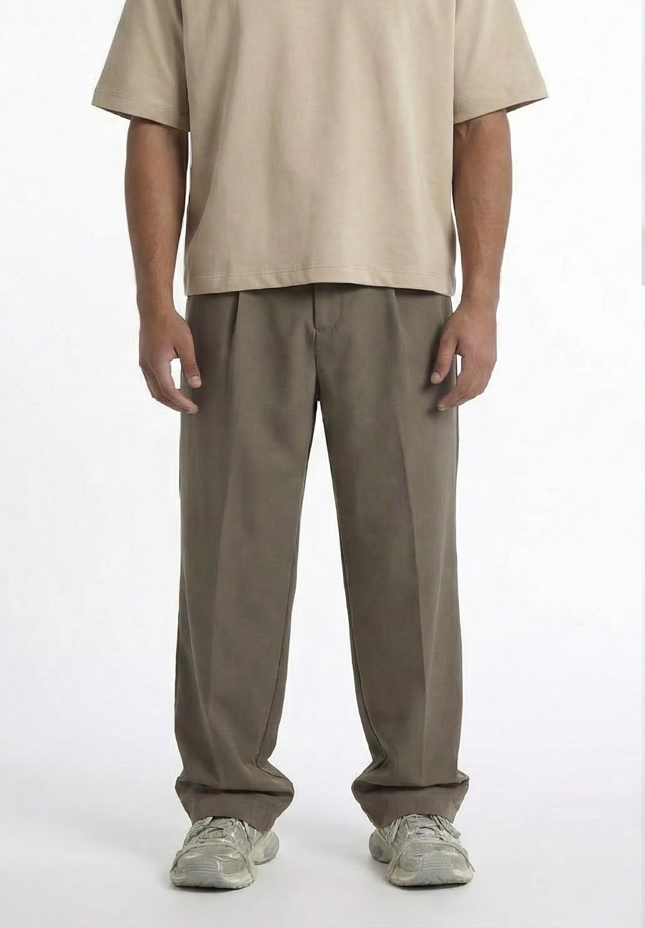PANTALONE TESSUTO LEGGERO BAGGY FANGO