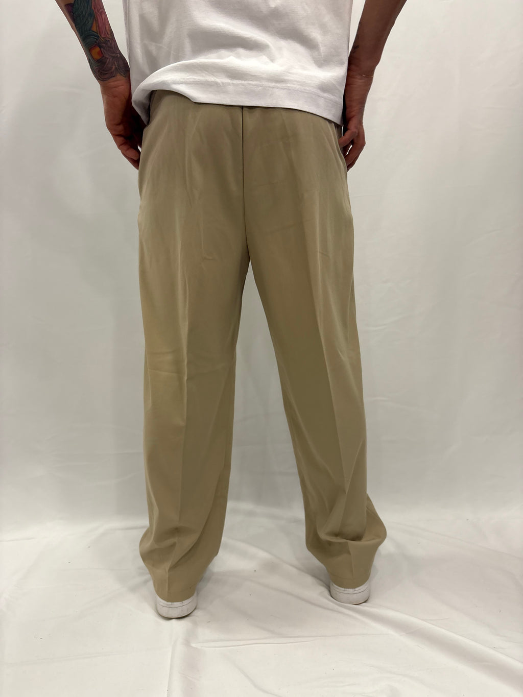 PANTALONE TESSUTO LEGGERO BAGGY BEIGE