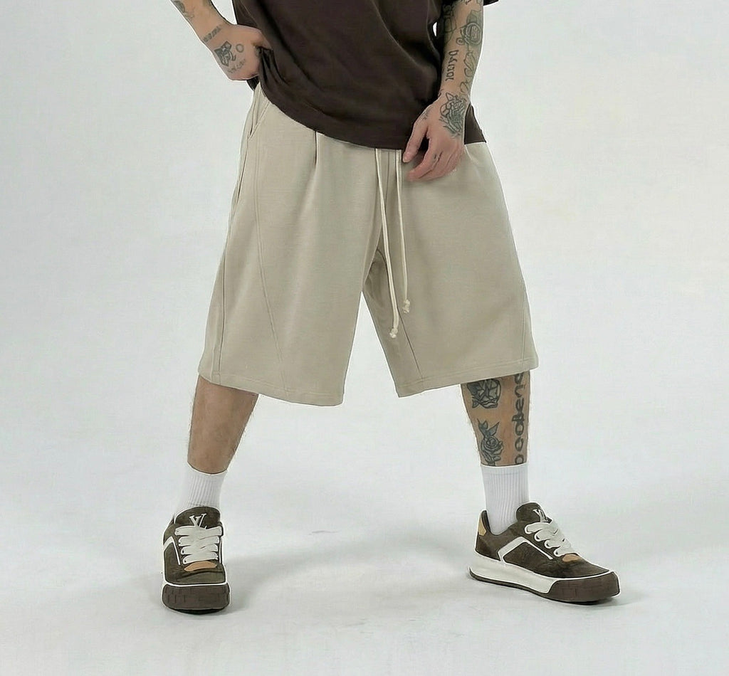 PANTALONCINO BALLOON IN FELPA BEIGE