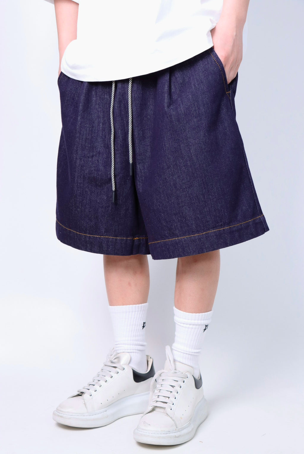 PANTALONCINO OVERSIZE DENIM SCURO