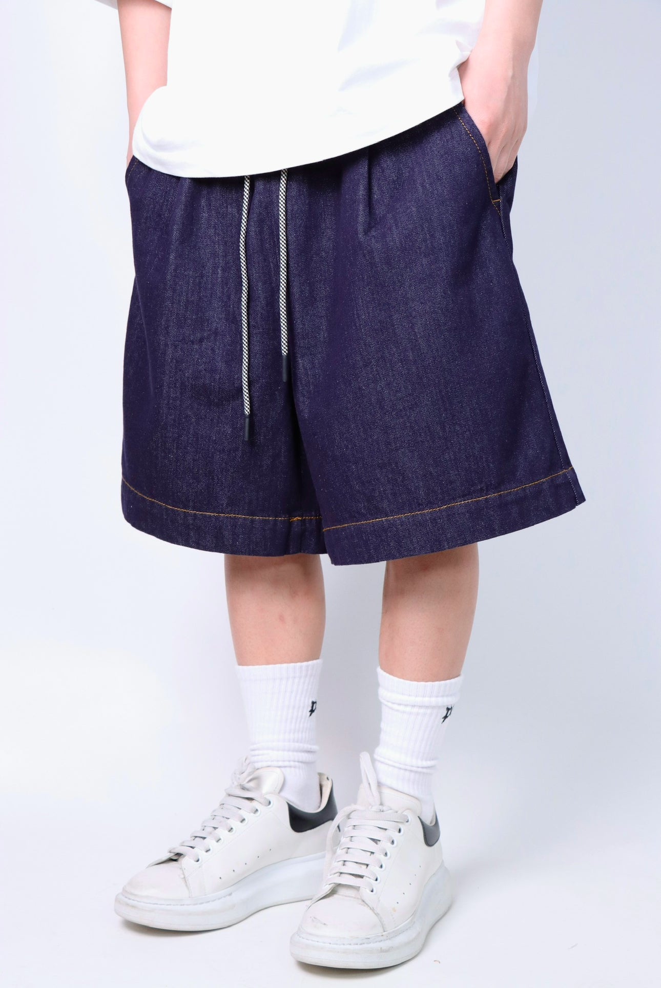 PANTALONCINO OVERSIZE DENIM SCURO