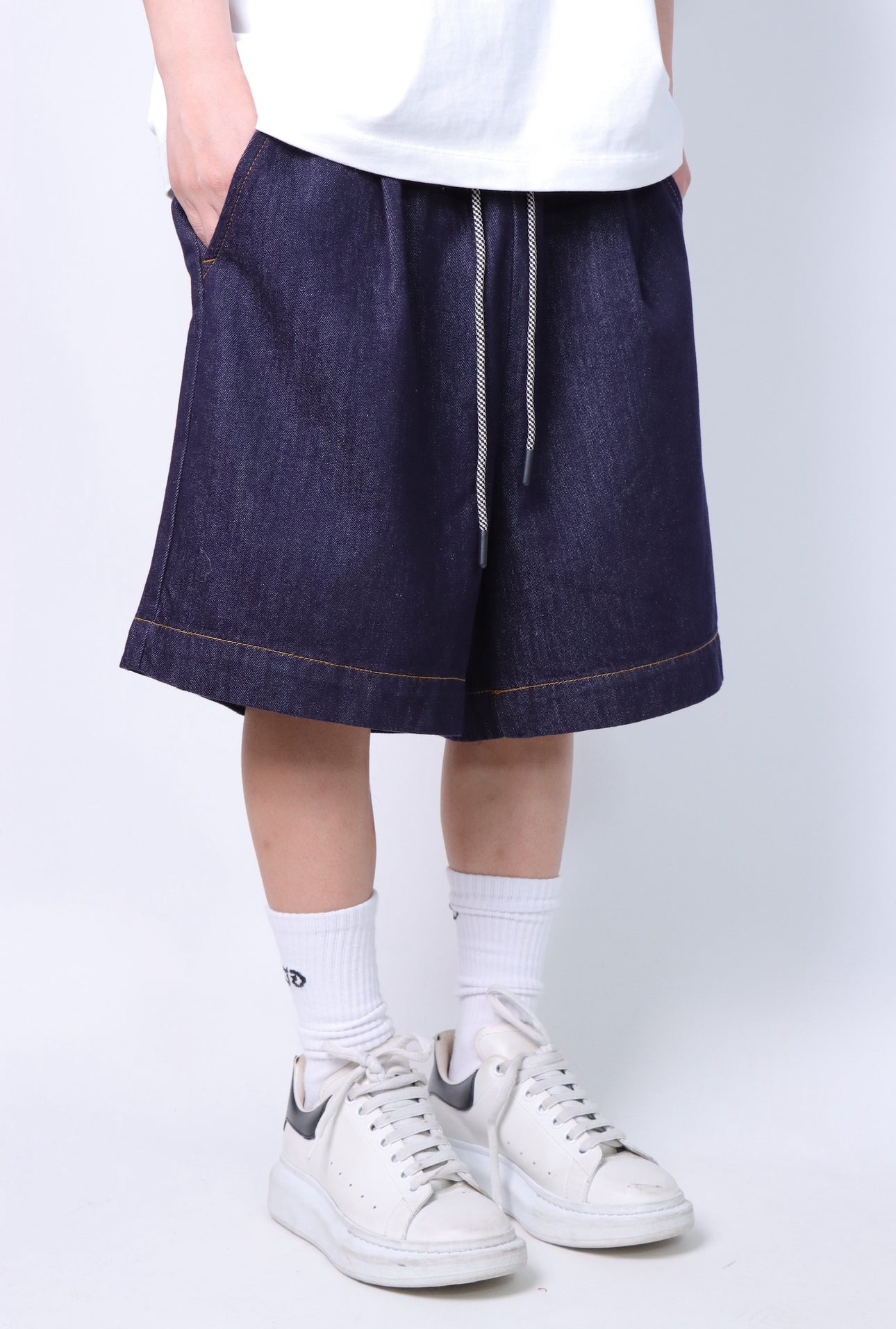 PANTALONCINO OVERSIZE DENIM SCURO