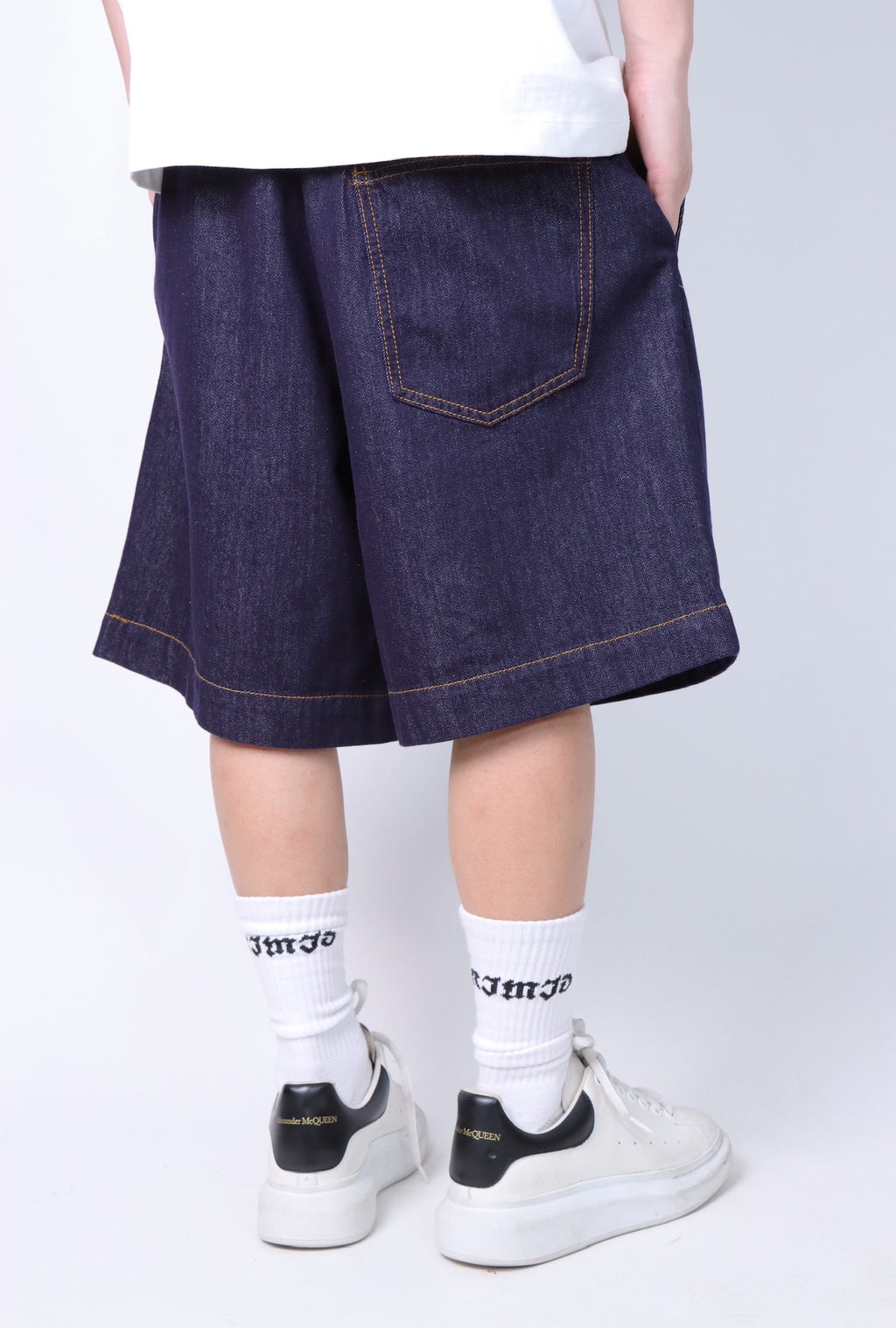 PANTALONCINO OVERSIZE DENIM SCURO