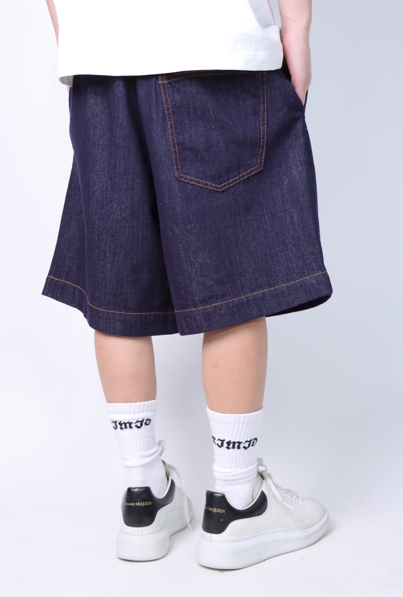 PANTALONCINO OVERSIZE DENIM SCURO