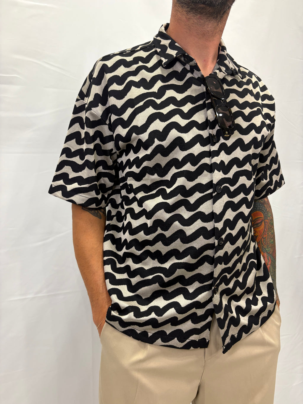 CAMICIA M/C INCOMPRESO "WAVES"