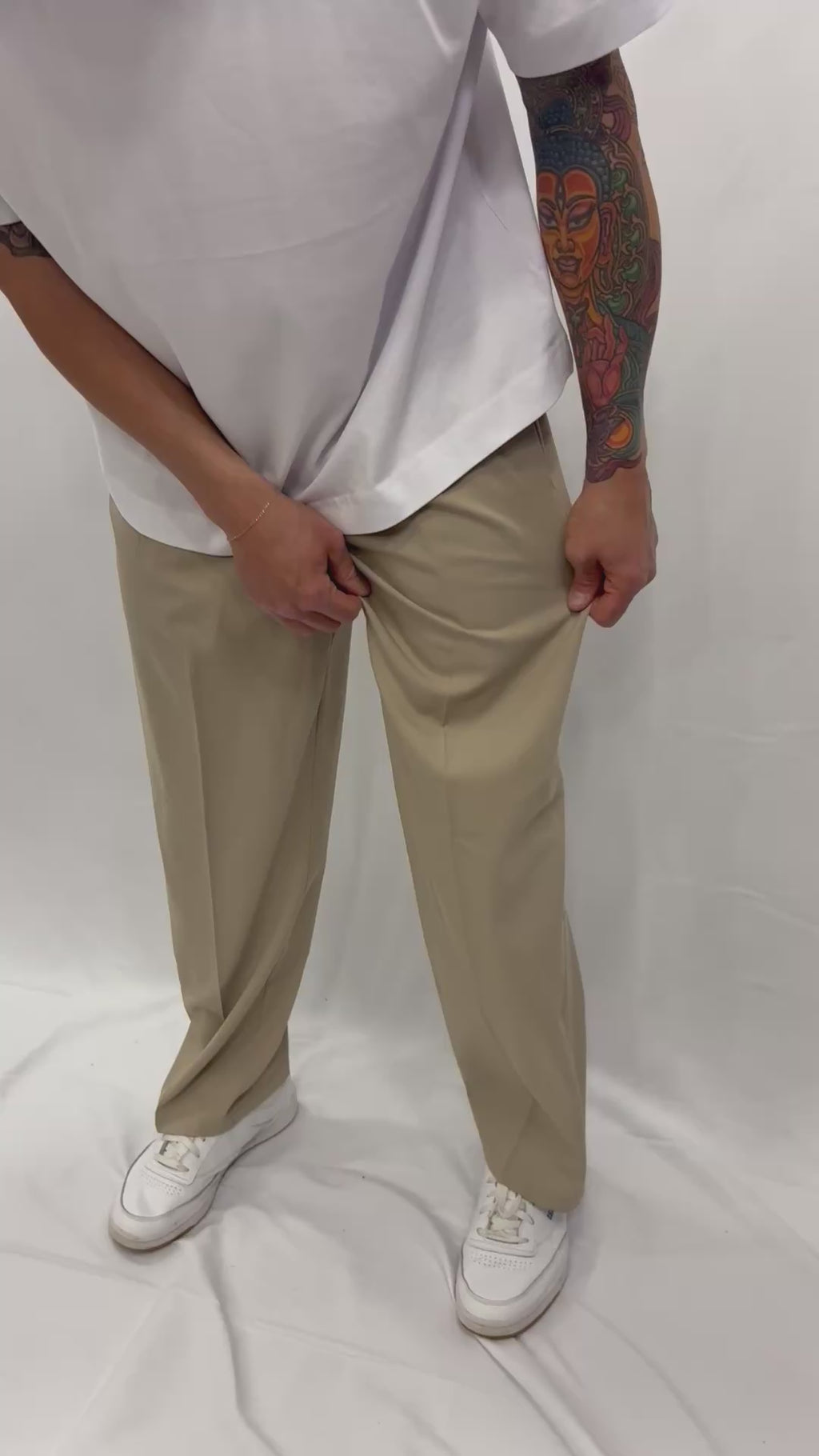 PANTALONE TESSUTO LEGGERO BAGGY BEIGE